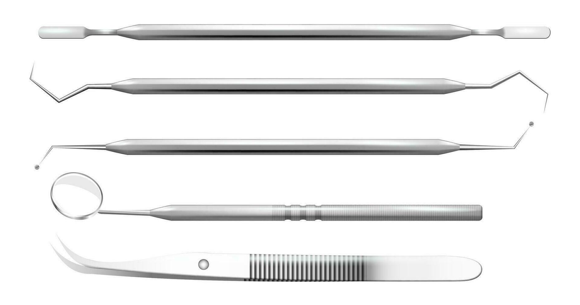 illustration of set of realistic dental equipment. vector