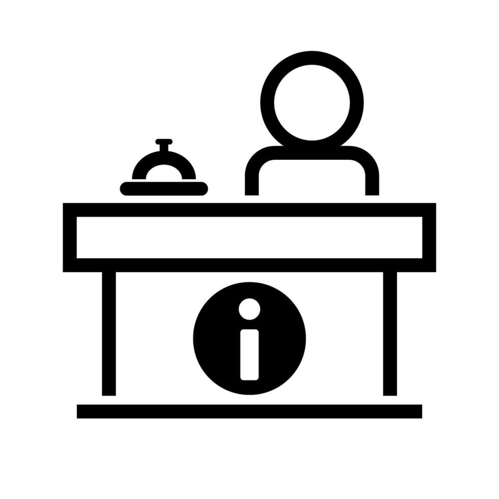 Information center icon. Reception bell and guide. Vector. vector