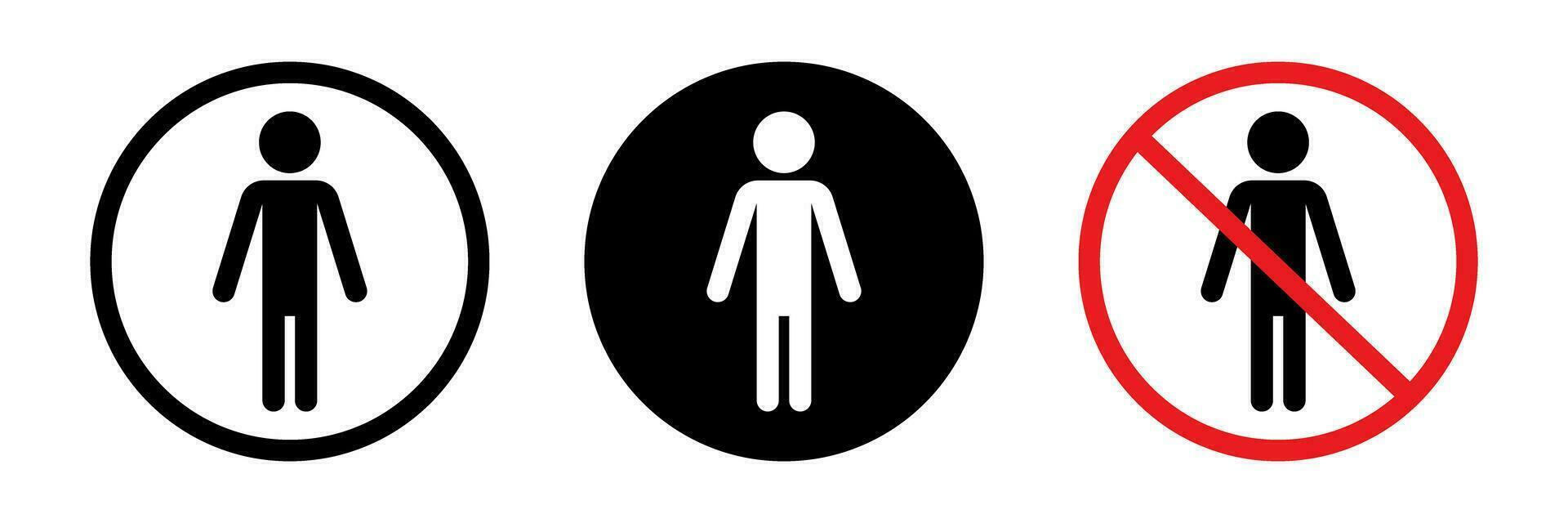 Human icon set. No Entry and Restroom Signs. Vectors. vector