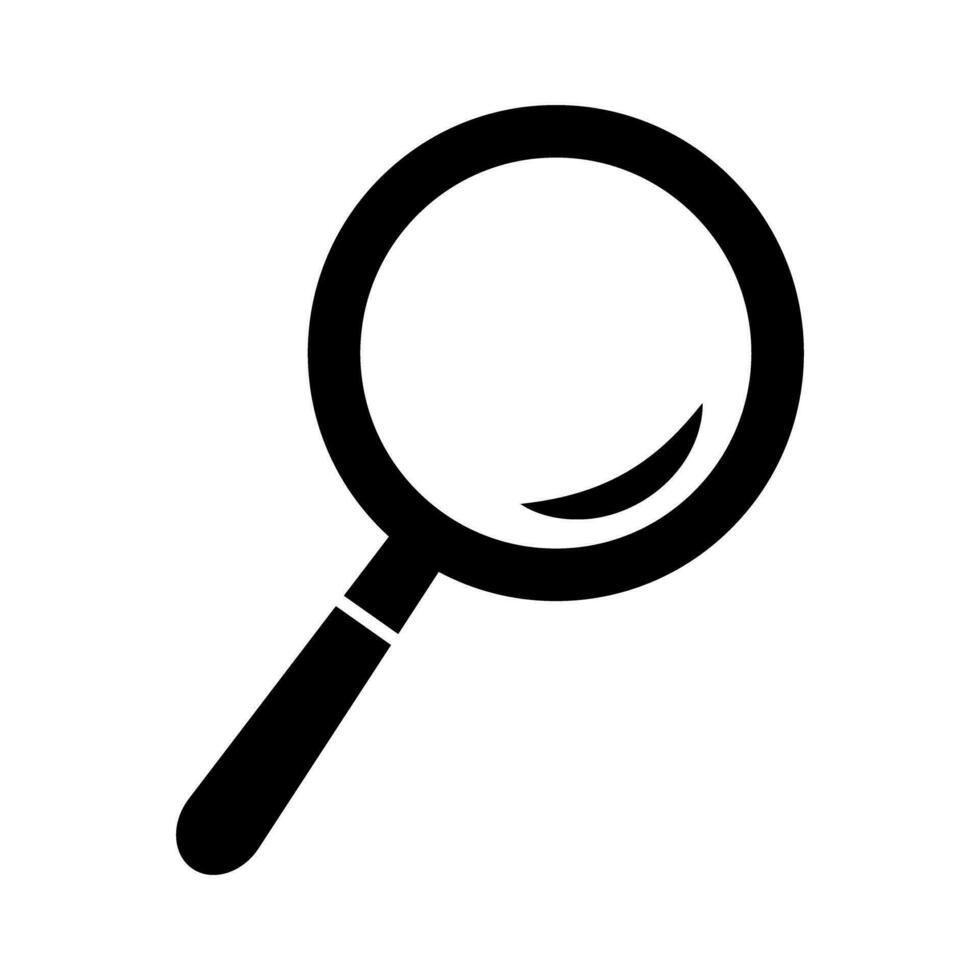 Glossy magnifying glass icon. Research and search. Vector. vector
