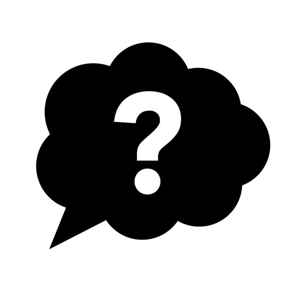 Question balloon silhouette icon. Question. Frequently asked questions. Ideas and thoughts. Vector. vector