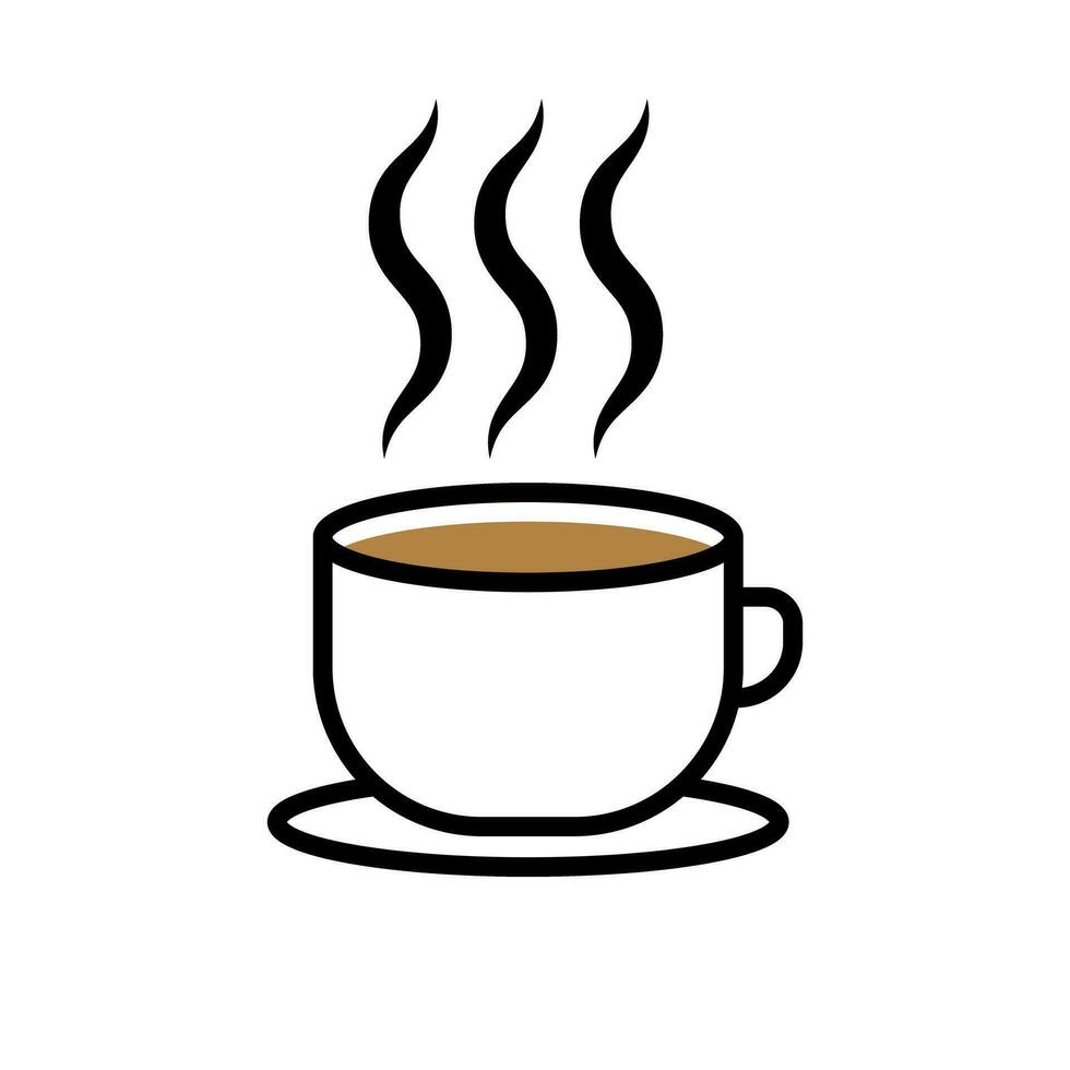 Steam and coffee icon. Cafe. Rest. Vector. vector