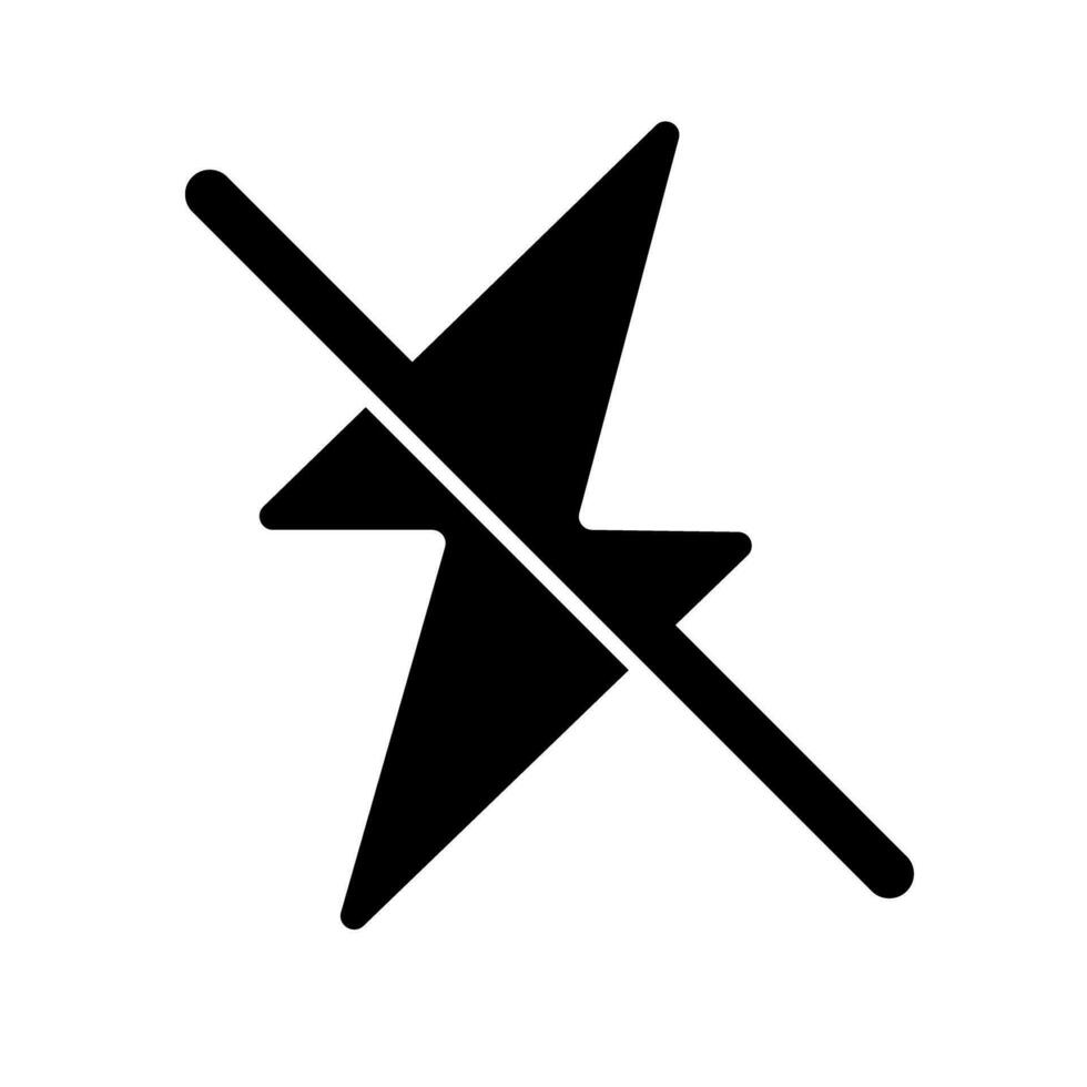 Camera flash prohibition silhouette icon. Vector. vector