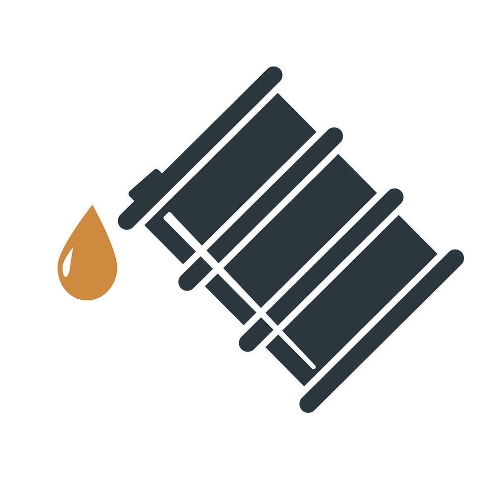 Drum icon for pouring crude oil. Petroleum and kerosene. Vector. vector