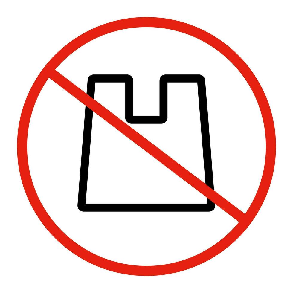 Plastic bag prohibition icon. Eco. Vector. vector