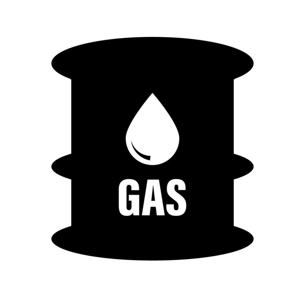 Gas oil drum silhouette icon. Vector. vector