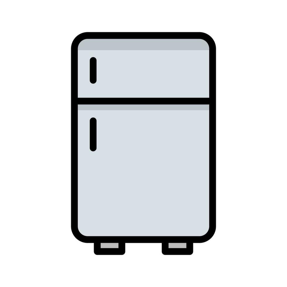 plano diseño refrigerador icono. hogar aparato. refrigerador. vector. vector