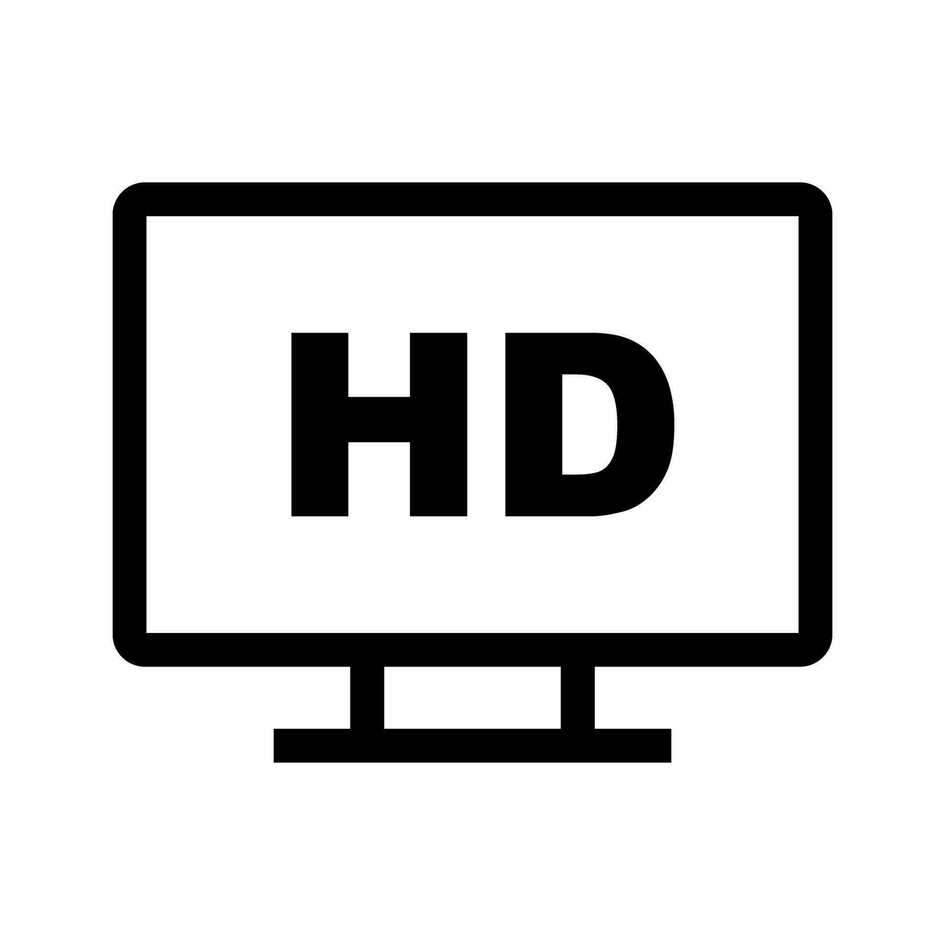 HD TV Icon. High Definition TV Icon. Vector. 27924365 Vector Art at