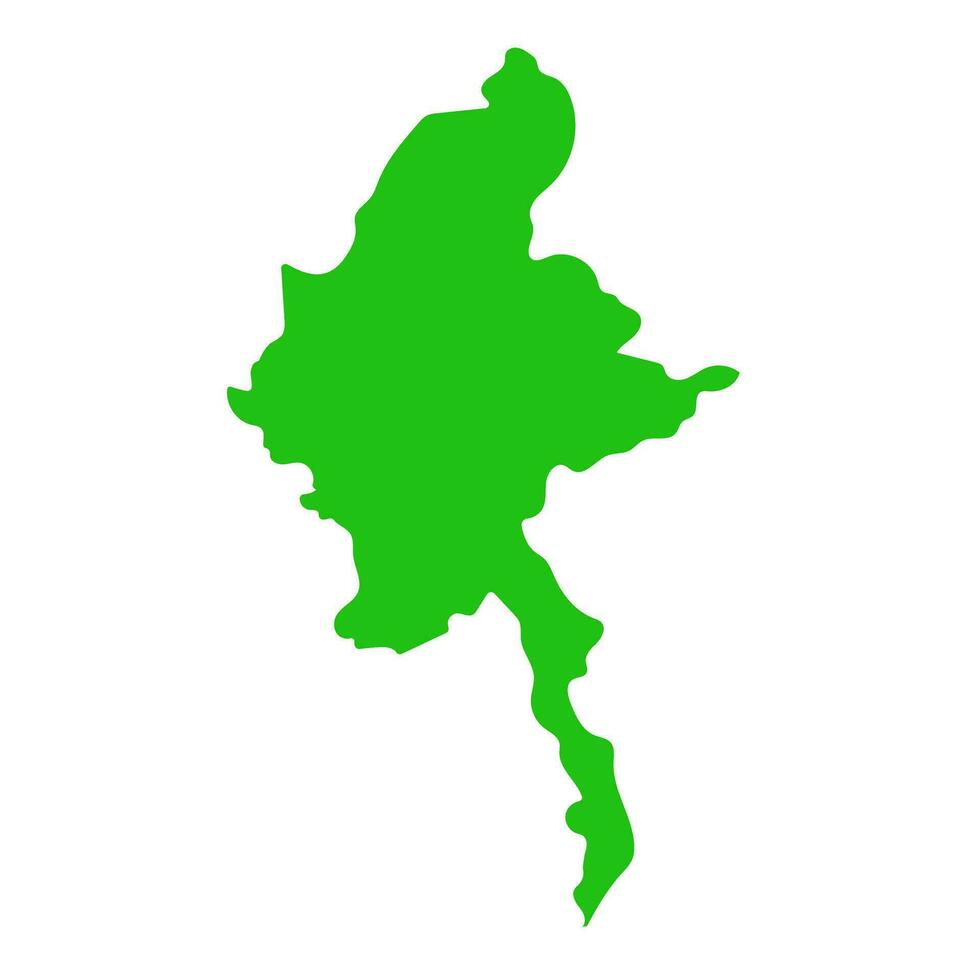 Flat design Myanmar map icon. Vector. vector