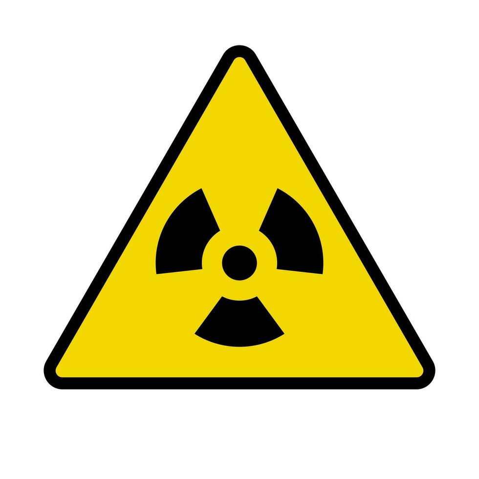 Triangular radioactive hazard sign. Radioactive area. Vector. vector