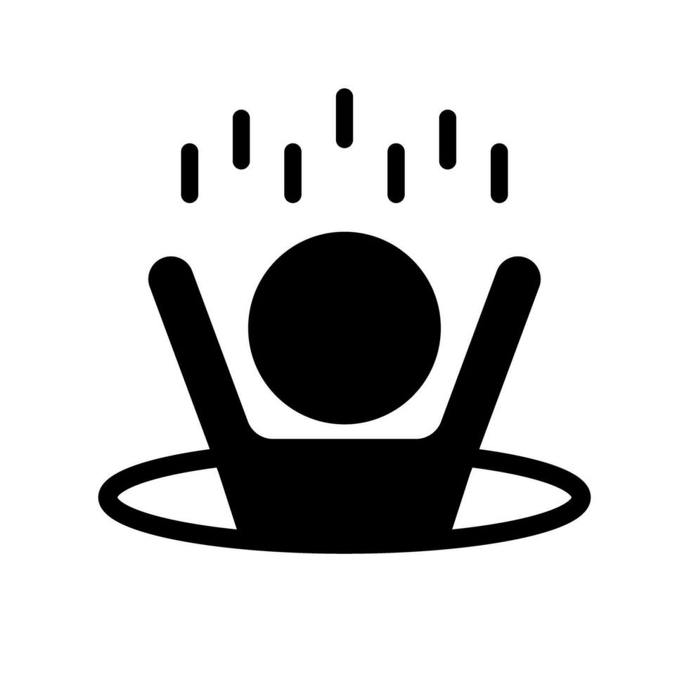 People falling into a hole silhouette icon. Vector. vector