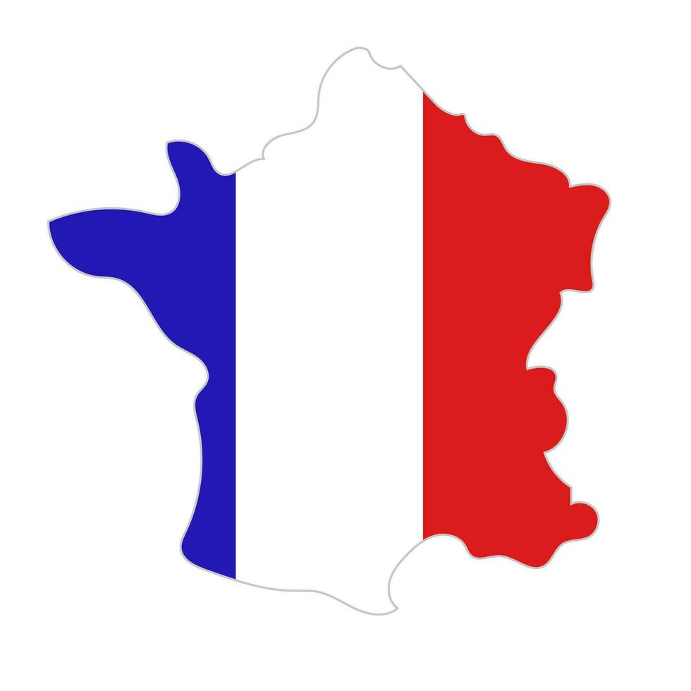 Francia bandera mapa icono. vector. vector