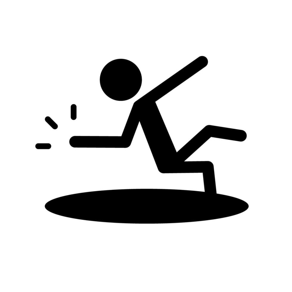 People falling into hole silhouette icon. Vector. vector