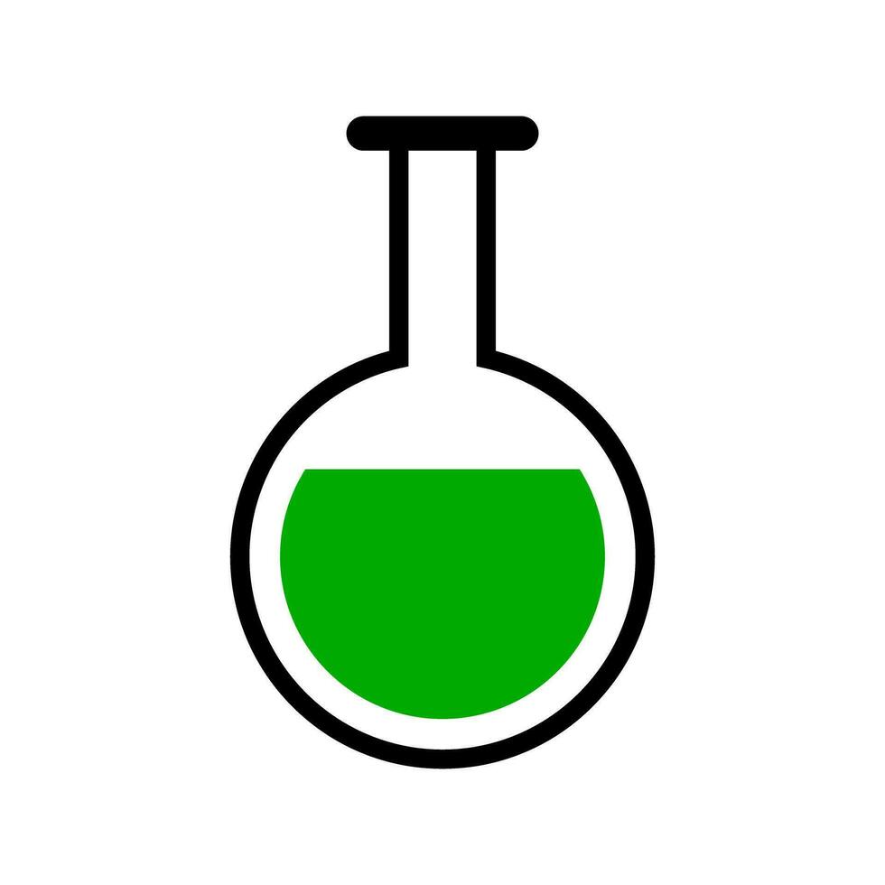 matraz icono con químico líquido. vector. vector