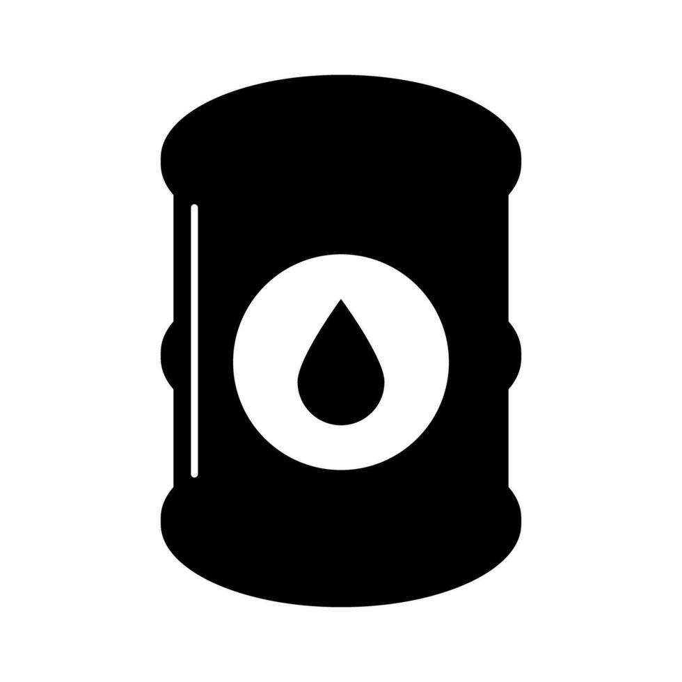 aceite, crudo petróleo y otro líquido combustible tambor silueta icono. vector. vector
