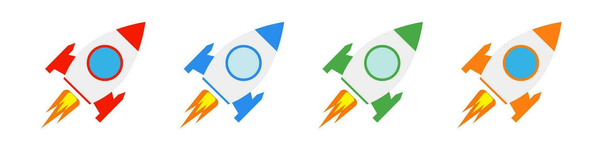 Rocket launch icon set. Missile icons. Vector. vector