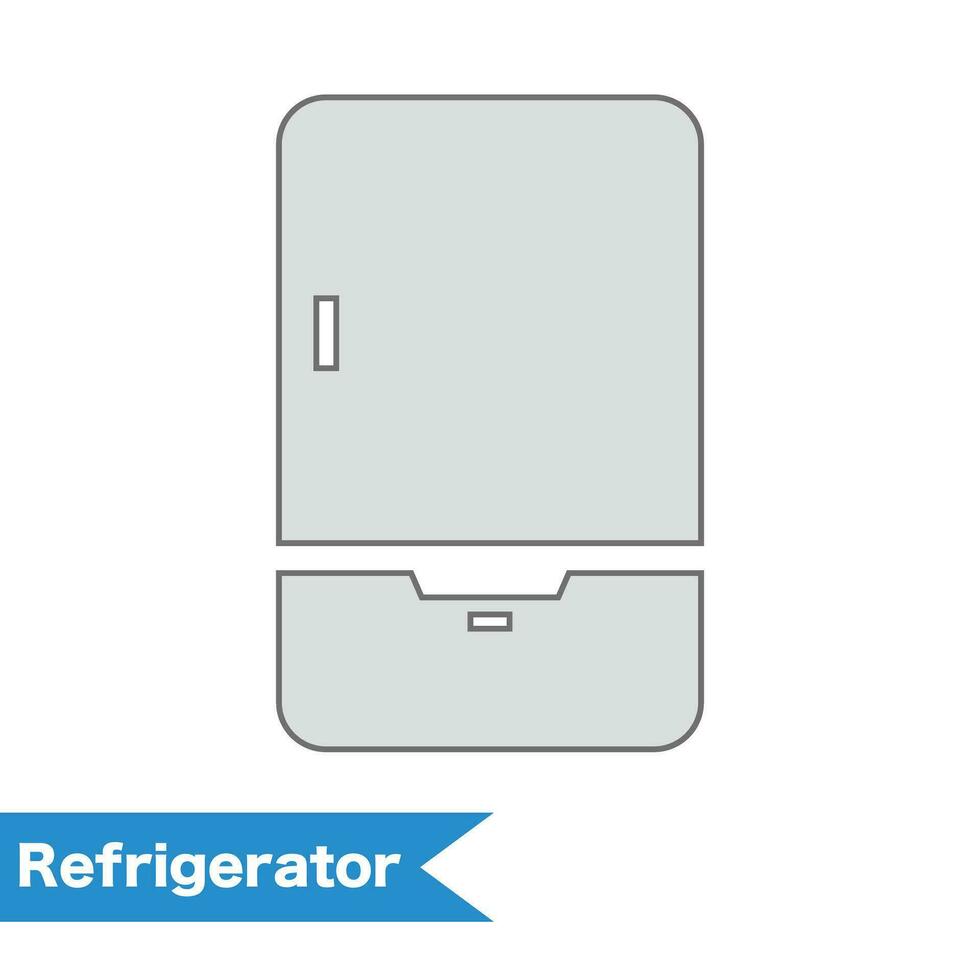 Flat design refrigerator icon. Kitchen appliance. Vector. vector
