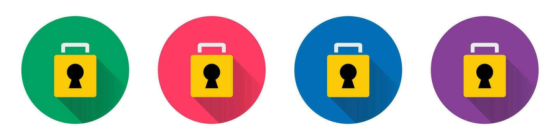 Padlock and shadow icon set. Security and antivirus. Vectors. vector