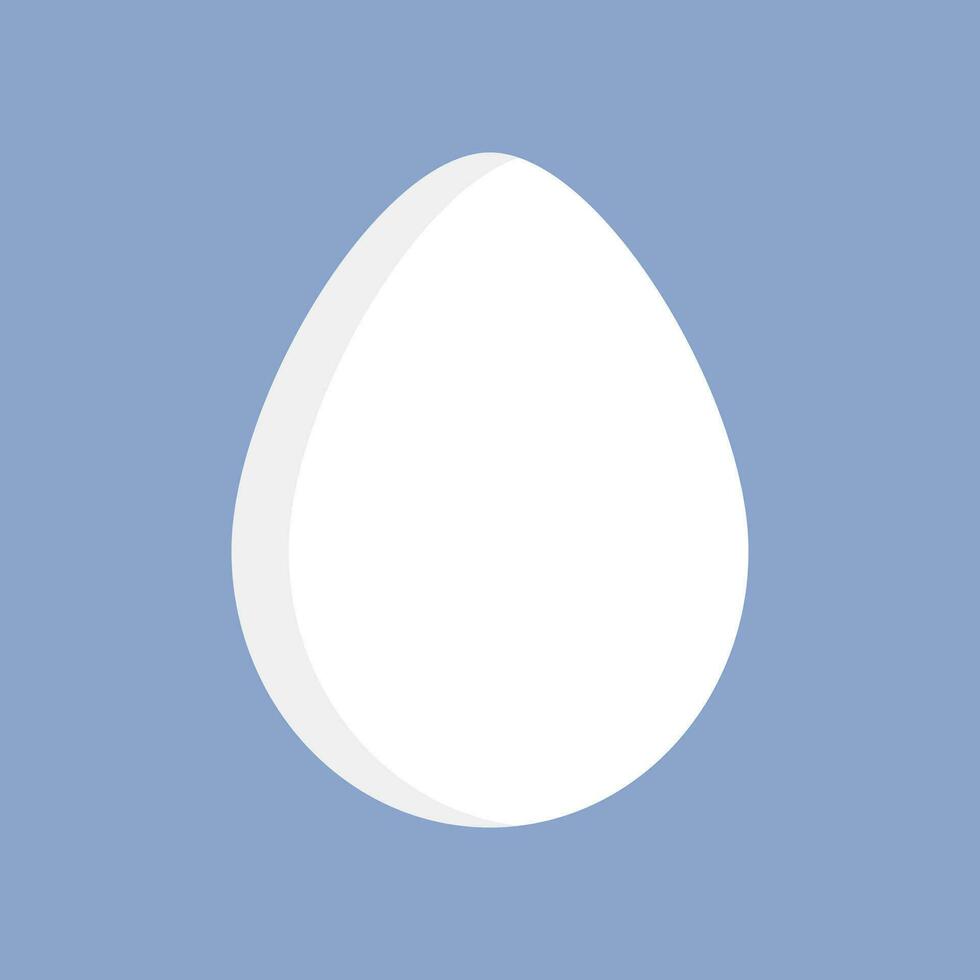 White egg icon in flat design isolated on blue background. Protein. Vector. vector