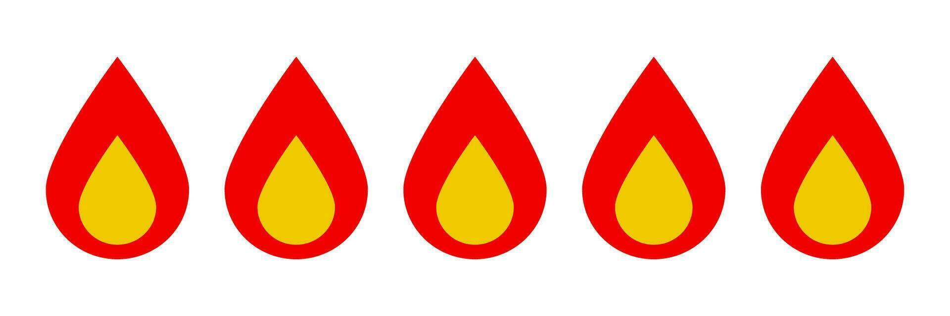 rojo gas fuego icono. vector. vector