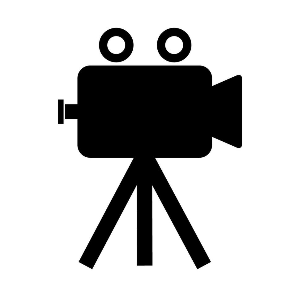 Tripod and film camera. Cinematography. Vector. vector