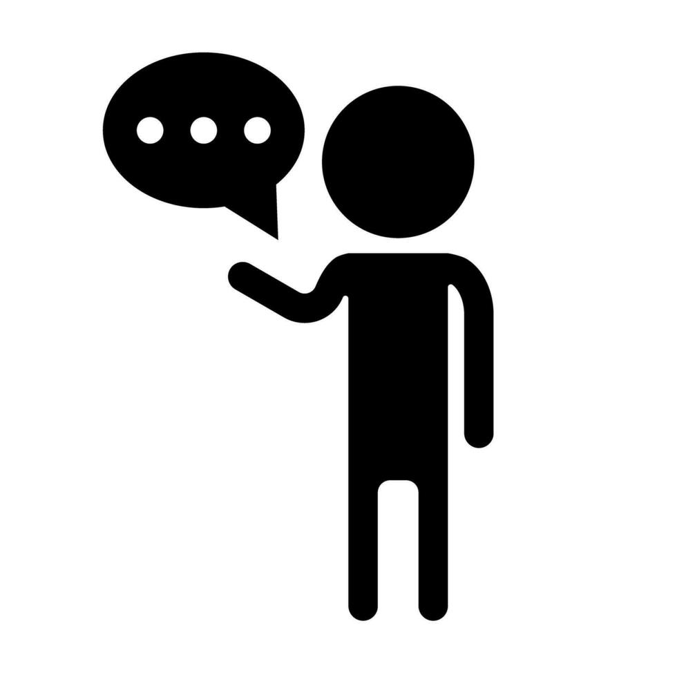 Talking person silhouette icon. Proposal or conversation. Vector. vector