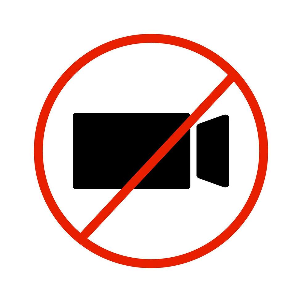 No photography sign. No recording allowed. No video recording allowed. Vector. vector