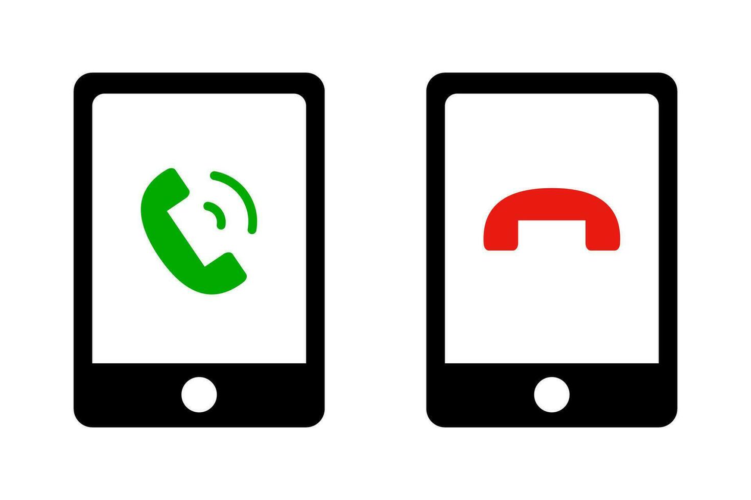 Smart phone icon set for incoming and rejected calls. Vector. vector
