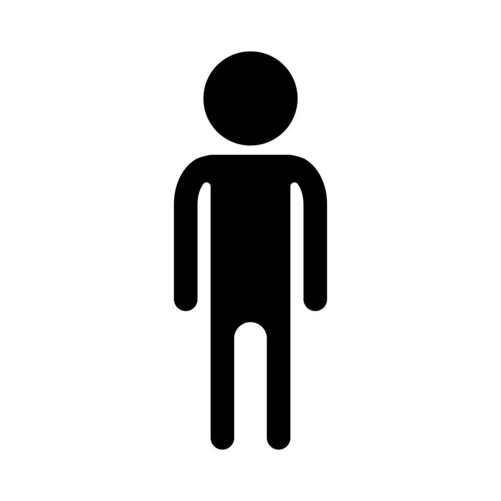 Simple full body human silhouette icon. Vector. vector