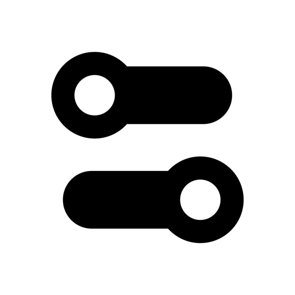 Slider switch and adjustment bar silhouette icons. Vector. vector