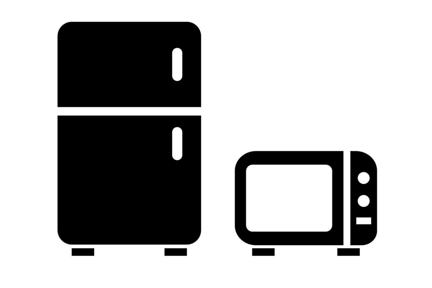 Refrigerator and microwave icons set. Vector. vector