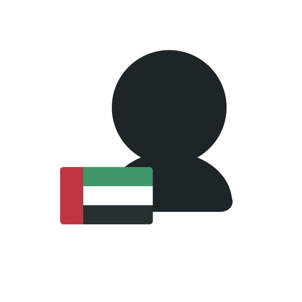 Nationality of the United Arab Emirates flag. United Arab Emirates flag and user icon. Vector. vector
