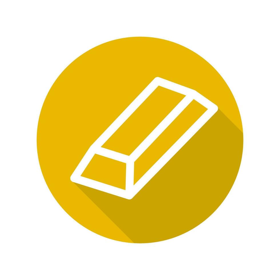 Round gold bar icon with shadow. Vector. vector