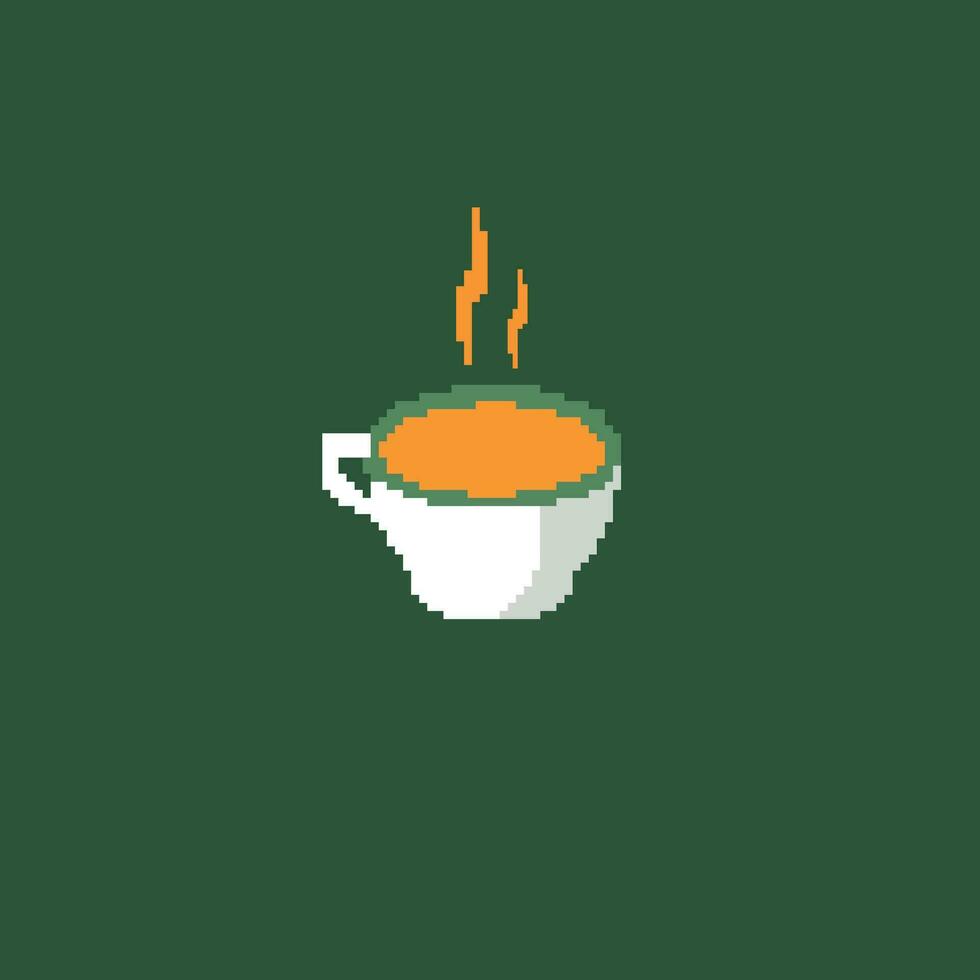 tea pixel art style icon template vector