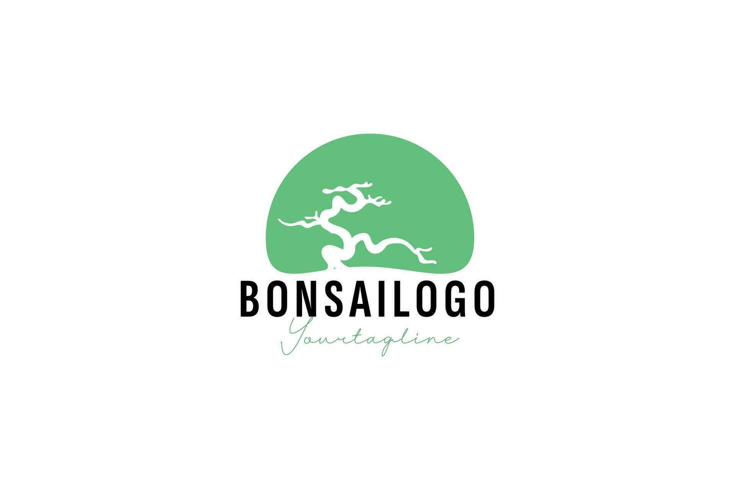 Bonsai logo vector icon illustration