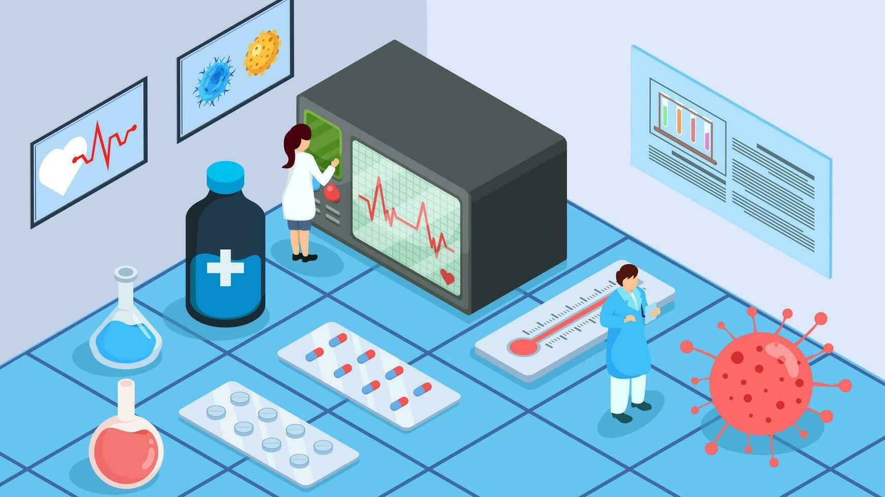 Healthcare and innovative technology, apps for medical exams and online consultation concept. vector