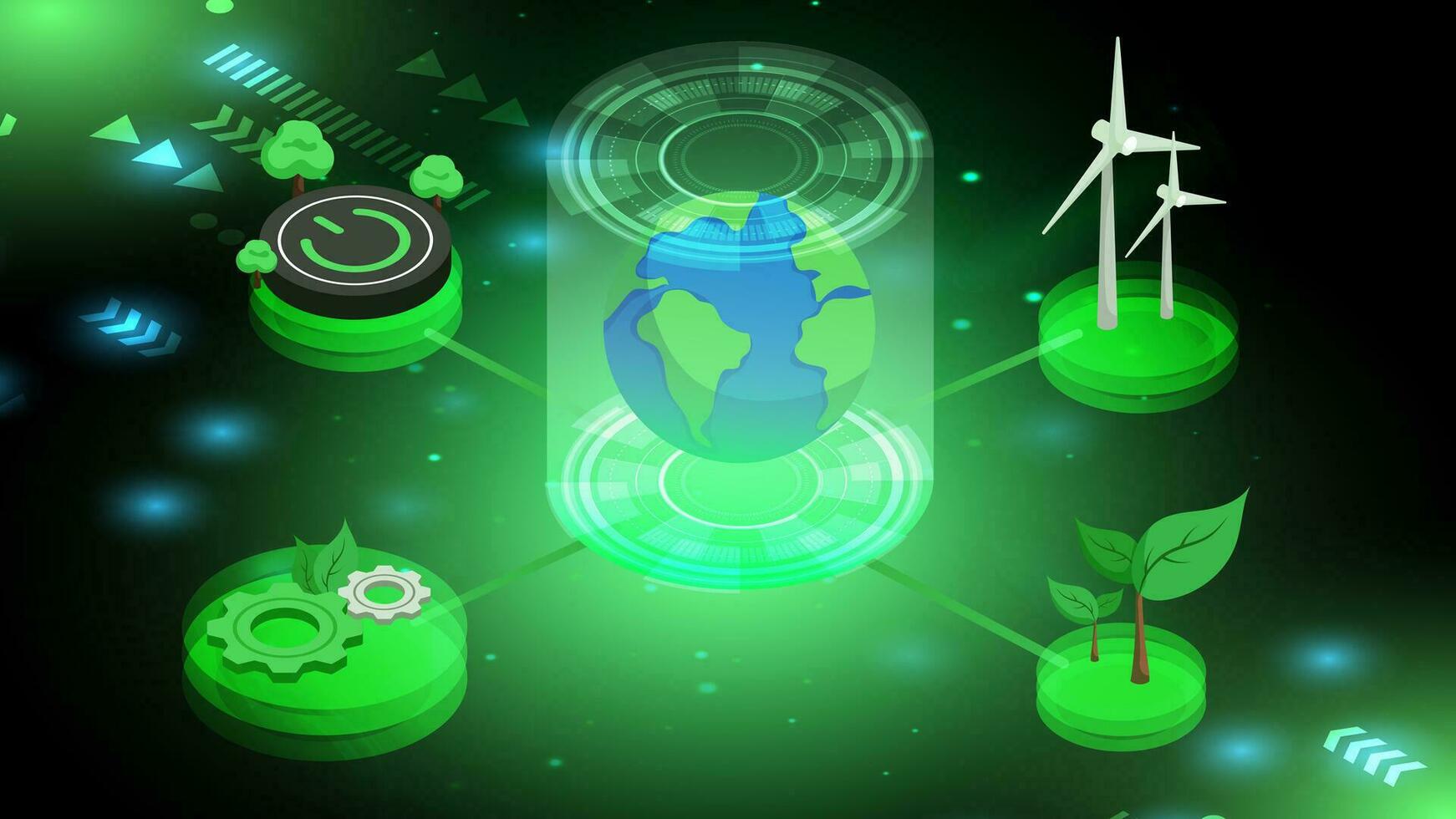 Sustainability development , Ecology friendly, think green and Green Industries Business concept. vector