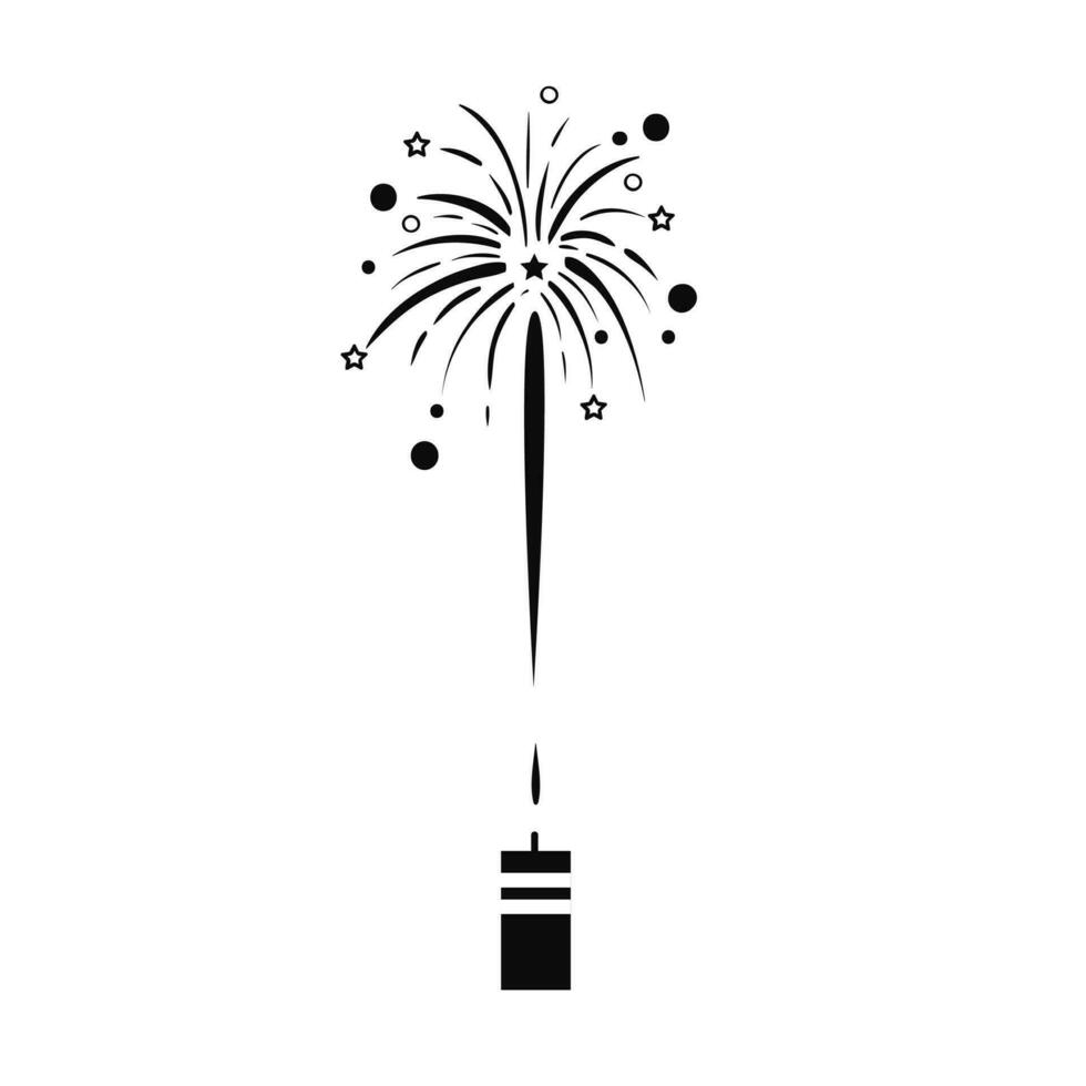 Firework celebration decor vector illustration design isolated in white. firework silhouette