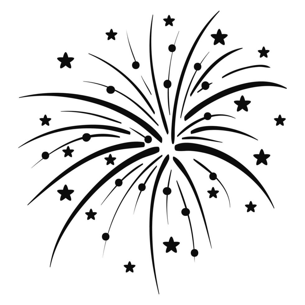 Firework celebration decor vector illustration design isolated in white. firework silhouette