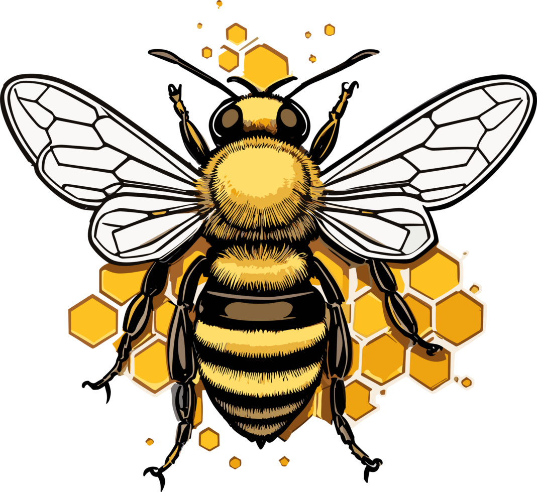 Nature's Ballet Artful Honey Bee Depictions AI generative png