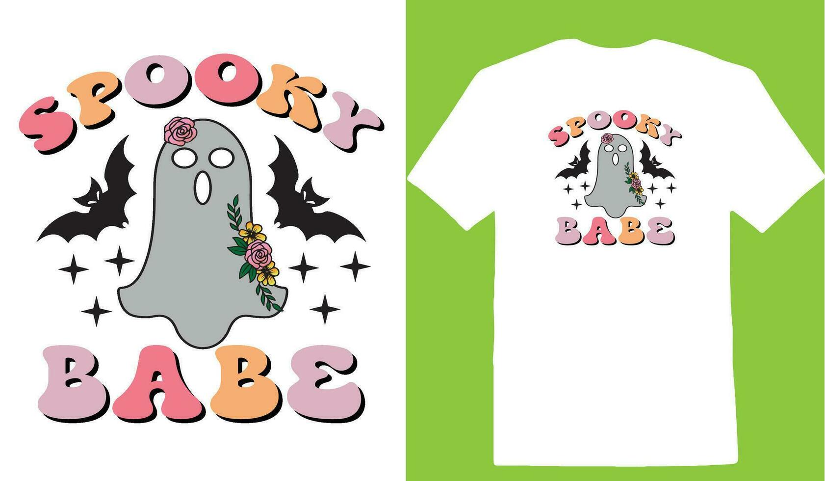 Spooky Babe T-shirt vector