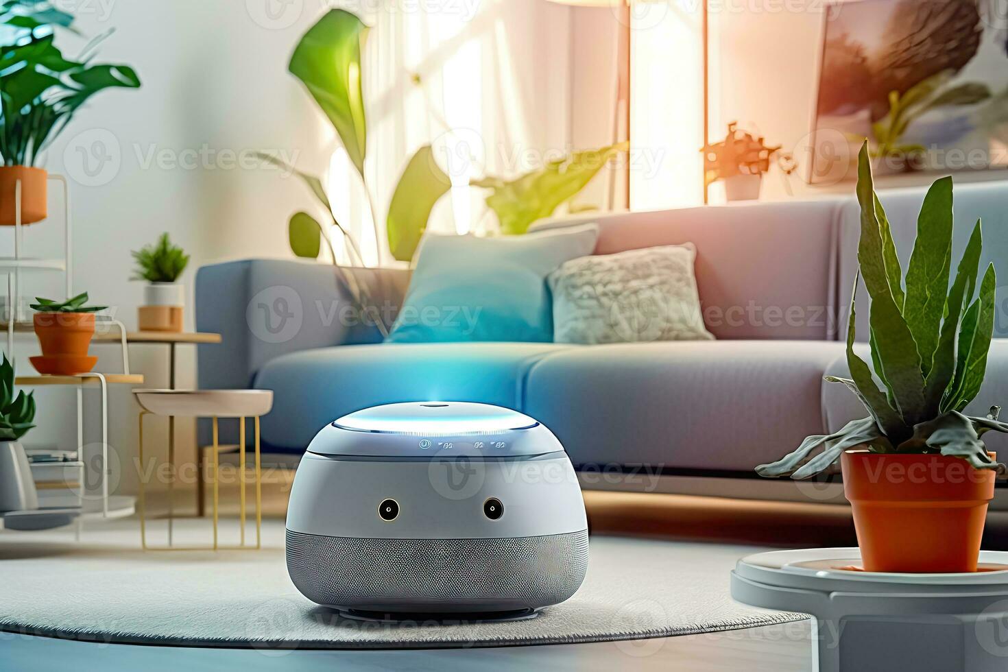 Cutting-Edge smart House System in a Modern Interior - Generative AI photo