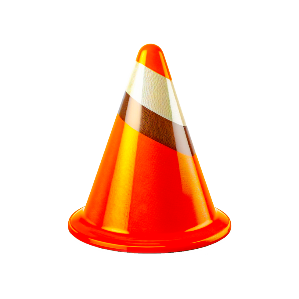 vlc meios de comunicação jogador computador ícones computador Programas, outros, triângulo, laranja, meios de comunicação jogador png, 3d tráfego cone em transparente fundo generativo ai png