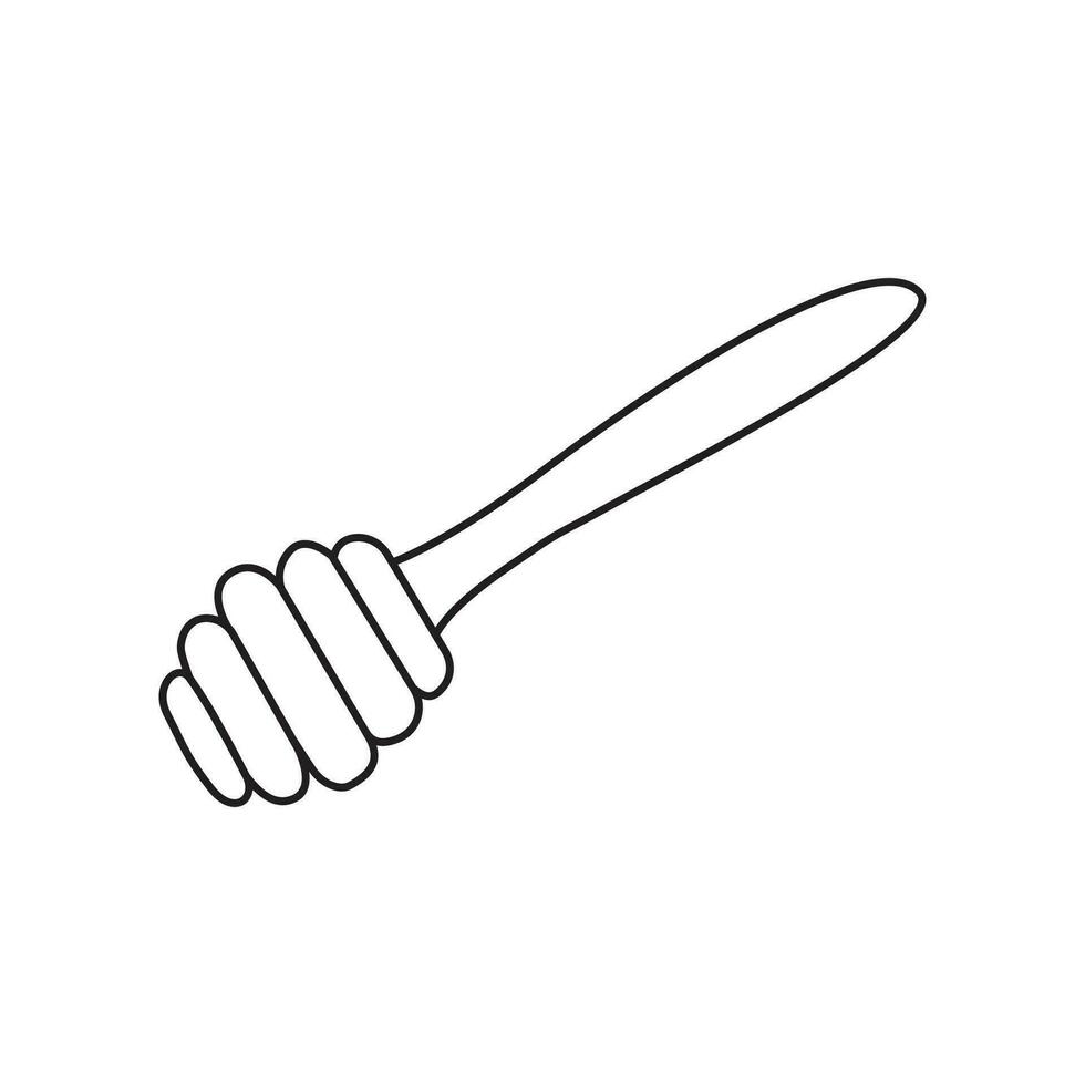 Vector linear illustration of honey spoon, doodle style. 27925029