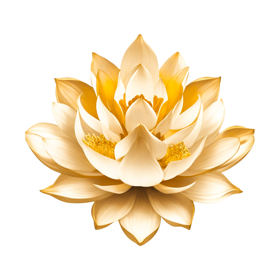 dourado lótus flor png generativo ai