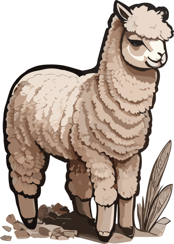 Alpaca Dreams Whimsical Alpaca Scenes AI Generative png