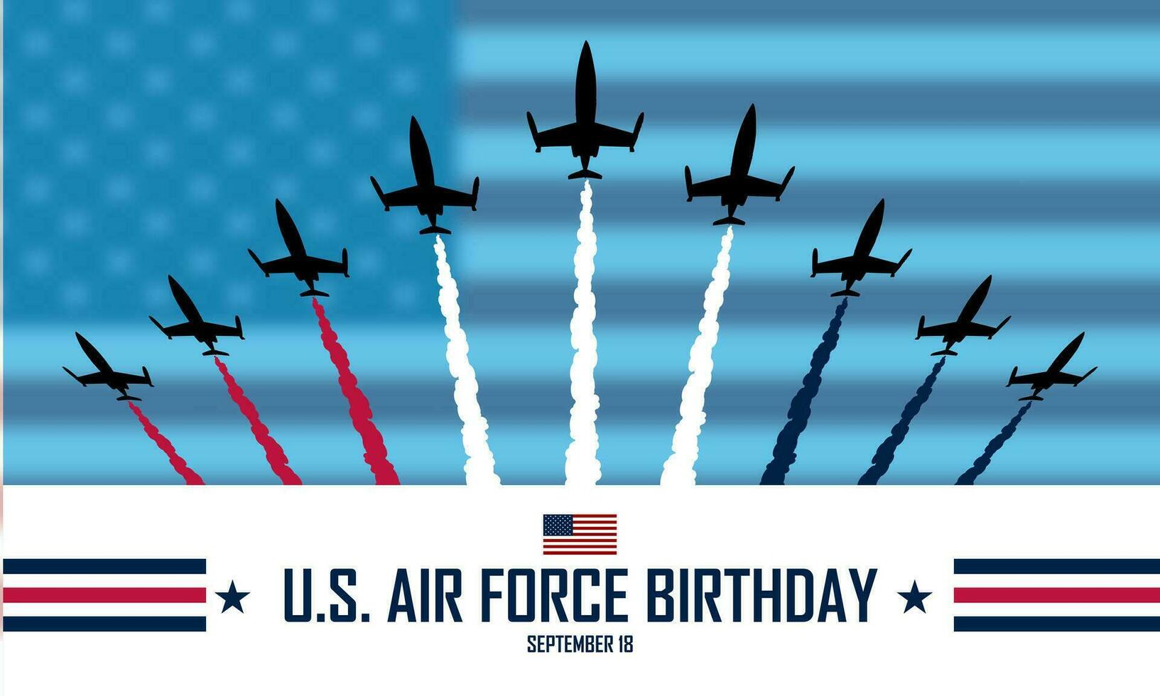 US Air Force Birthday September 18th Background Vector Illustration