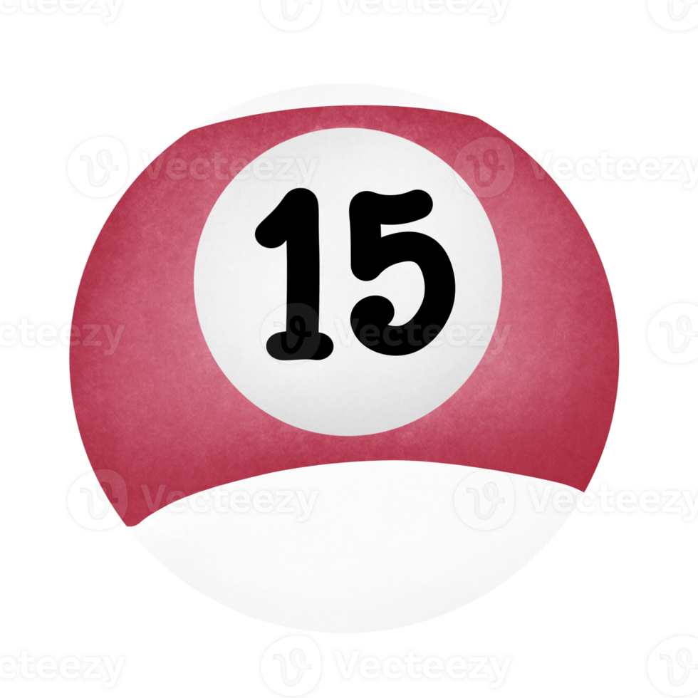 Dark Red Billiard Number 15 png