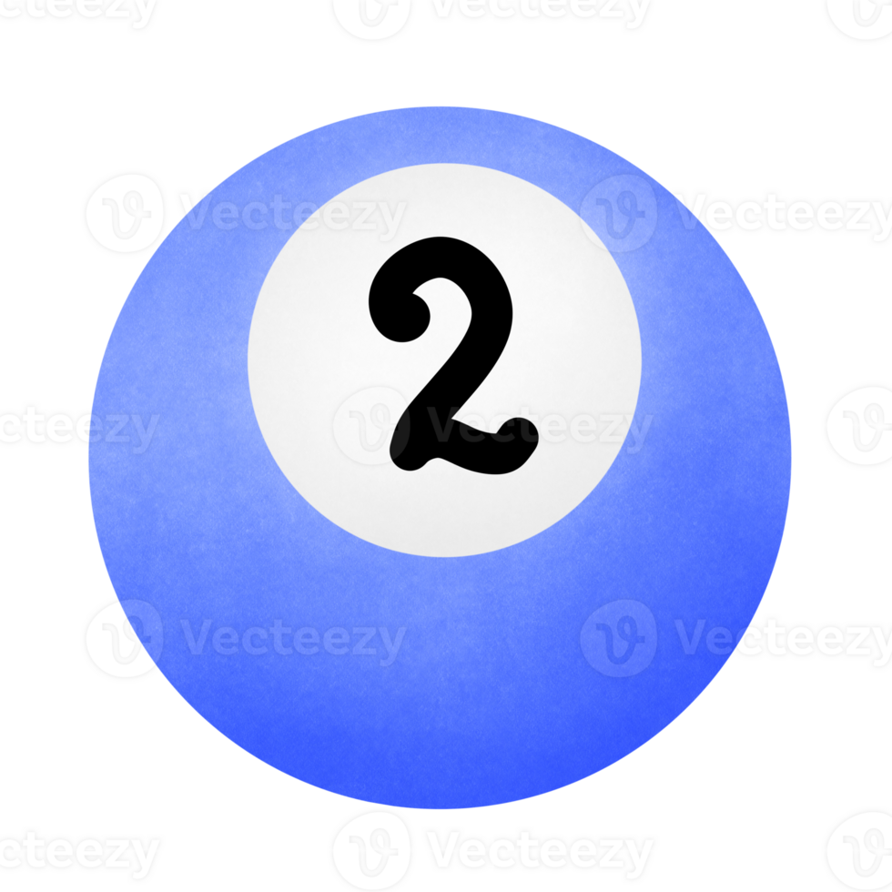 Blue Billiard Number 2 png
