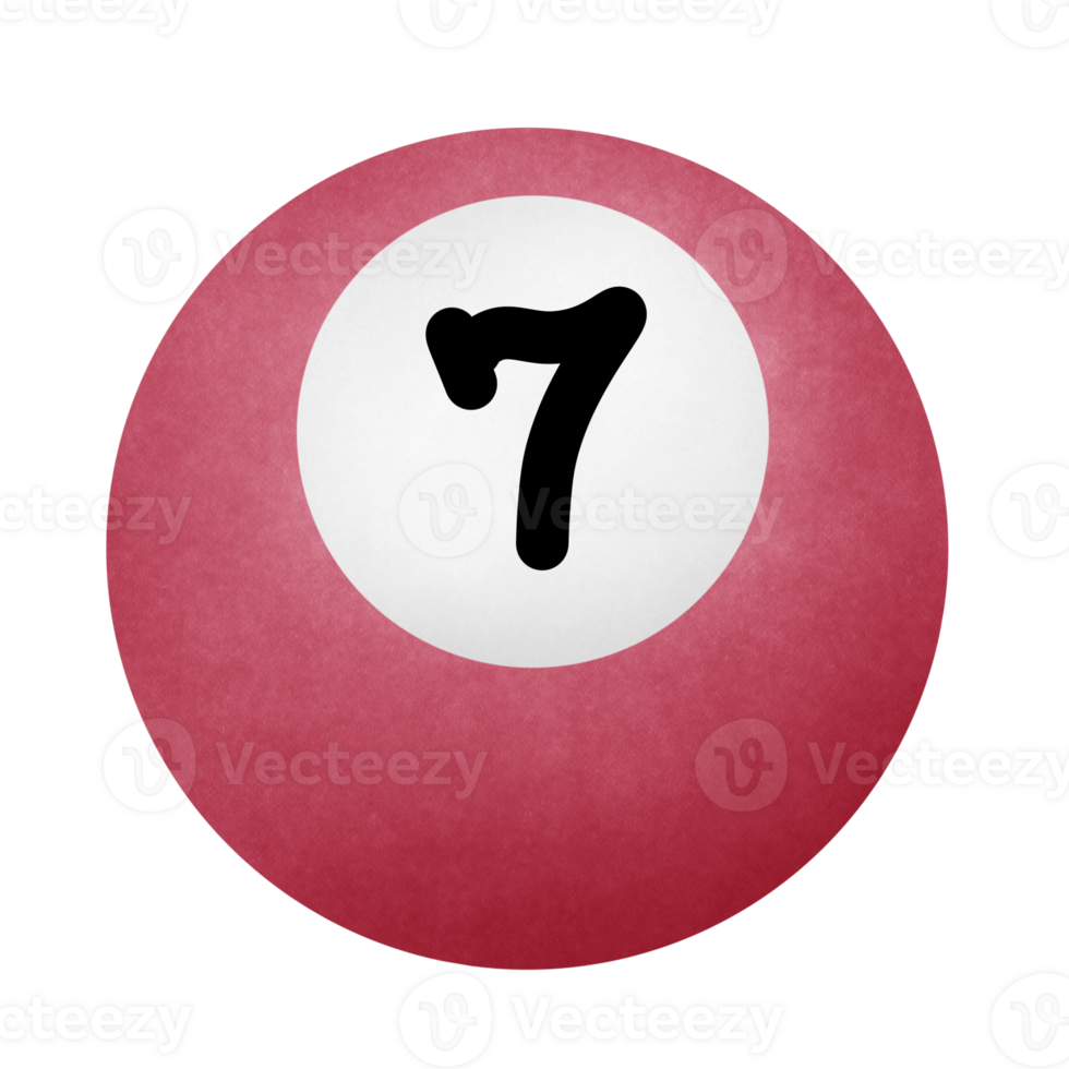 Dark Red Billiard number 7 png